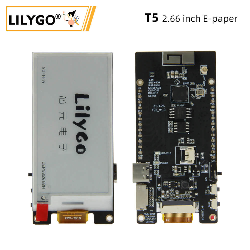 LILYGO® TTGO T5 2.66 inch E-pa - đánh giá và giá Ttgo Tdisplay