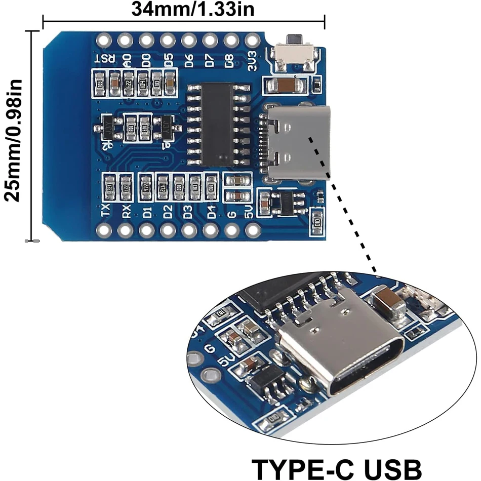 ESP8266 ESP-12F MINI D1 NodeMC - đánh giá và giá Nodemcuv2